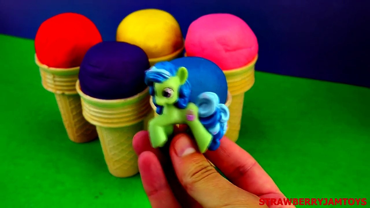 Shopkins Play Doh Ice Cream with Spongebob MLP & The Simpsons Surprise Eggs by StrawberryJamToys