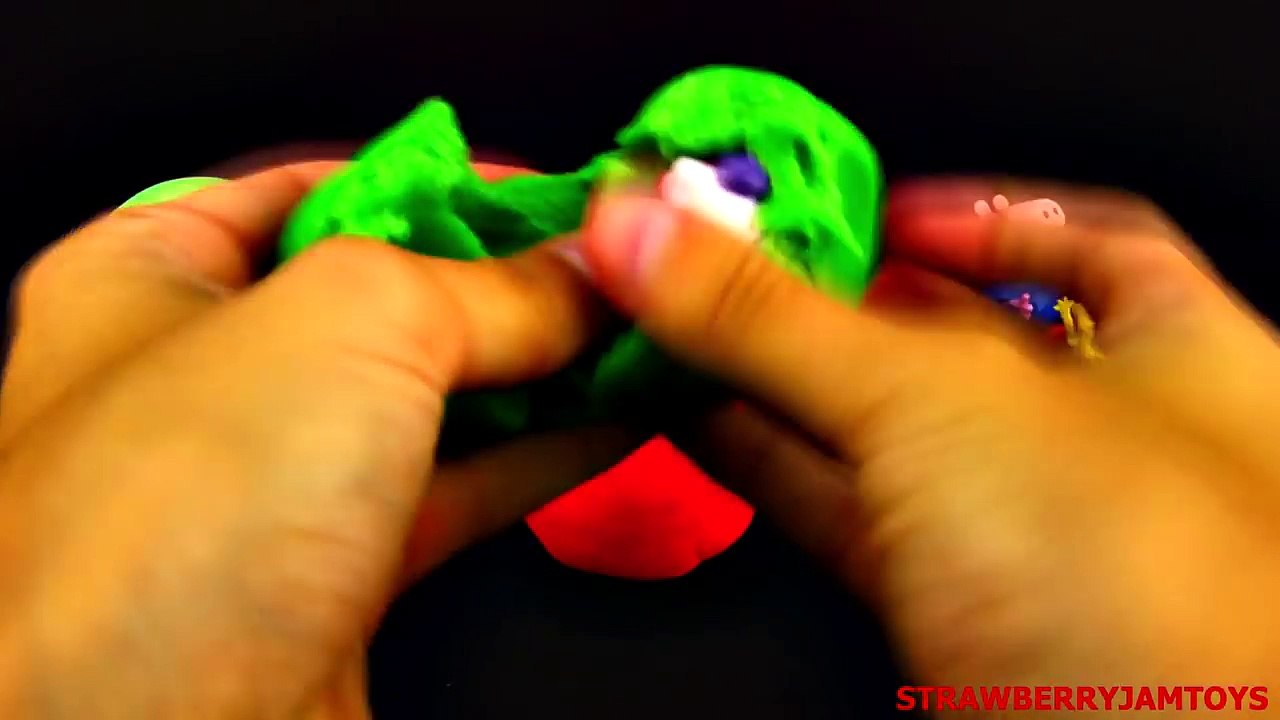 Shopkins Play Doh Peppa Pig TMNT Spongebob Minions Hello Kitty Surprise Eggs StrawberryJamToys