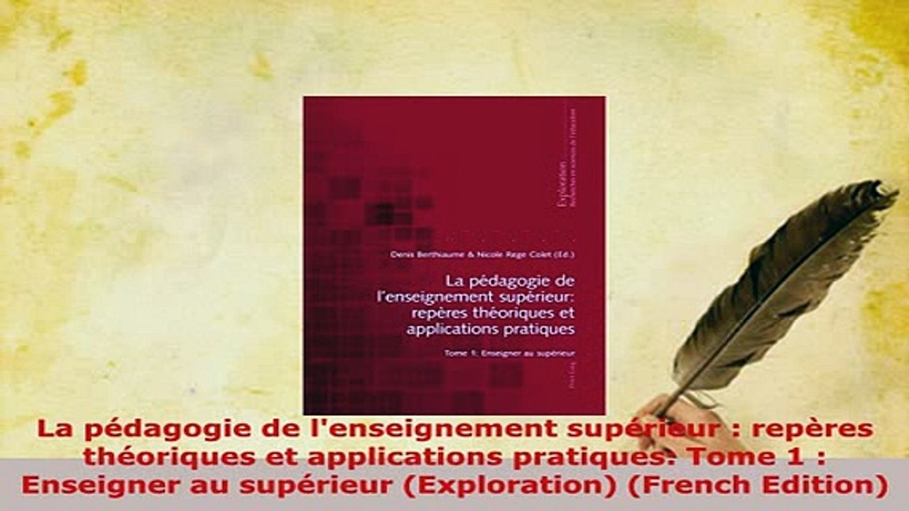 PDF  La pédagogie de lenseignement supérieur  repères théoriques et applications pratiques Read Online