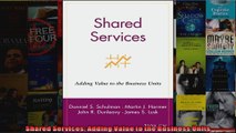 Shared Services Adding Value to the Business Units