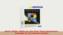 PDF  Quick Skills Skills for the First Time Supervisor Package of 15 Learner Guides PDF Online