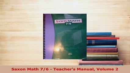 Download  Saxon Math 76  Teachers Manual Volume 2 Download Online