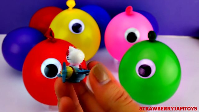 Spiderman Balloon Surprise Eggs! Shopkins Cars 2 TMNT Hello Kitty by StrawberryJamToys