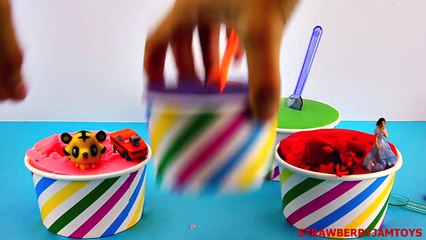 Spiderman Play Doh Ice Cream Shopkins Cars 2 Spongebob Snow White Surprise Eggs by StrawberryJamToys