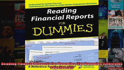 Reading Financial Reports For Dummies For Dummies Lifestyles Paperback