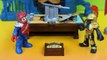 Playskool Electro takes Imaginext treasure and fights The Amazing Spider-man Just4fun290