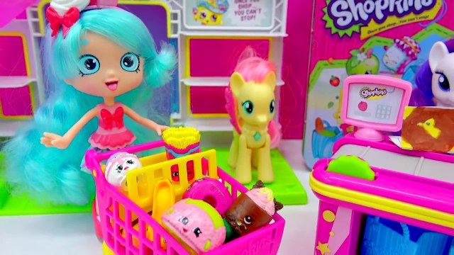 Shopkins Shoppies Doll Jessicake Season 3 12 Pack Shopping at Small Mart with My Little Po