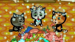 Развивающий мультфильм 3 котёнка. Песни для детей. Холодный холодильник.