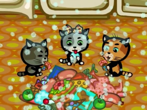 Развивающий мультфильм 3 котёнка. Песни для детей. Холодный холодильник.