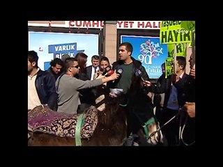 CHP önünde 'eşekli' eylem