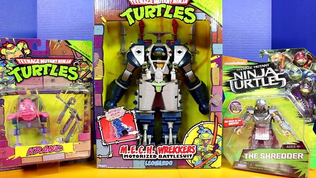 Teenage Mutant Ninja Turtles M.E.C.H. Wrekkers Motorized Leonardo Battlesuit Krang Shredder TMNT