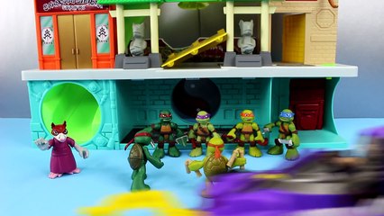 Teenage Mutant Ninja Turtles Turtle Robots and splinter fight Shredder foot clan Cyclops Imaginext