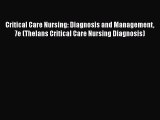 PDF Critical Care Nursing: Diagnosis and Management 7e (Thelans Critical Care Nursing Diagnosis)