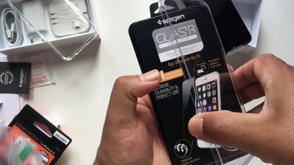 Présentation coque et verre trempé Spigen