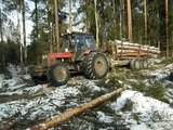 Belarus Mtz 1025 forestry tractor working in winter