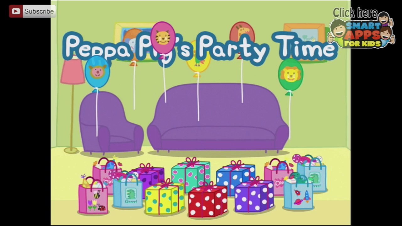 Peppa Pigs Party Time Part 1 by P2 Games - Ellie version - app demos for kids