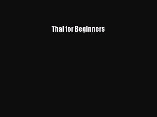 Free PDF: Learn Thai for Beginners 📘