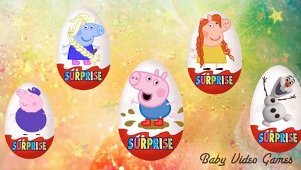 Finger Family Kinder Surprise Peppa Pig & Frozen Song