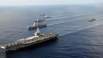 U.S. Aircraft Carrier Sails in Formation With Japanese Navy