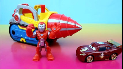 Playskool Heroes Marvel Super Hero Adventures Repulsor Drill Iron Car McQueen Joker