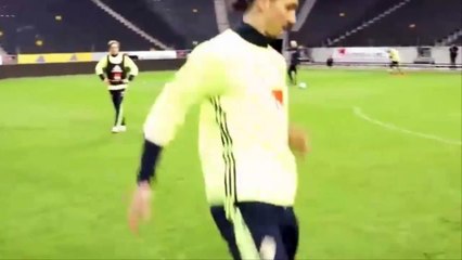 Zlatan Ibrahimovic Amazing Lob And Volley In Sweden Training