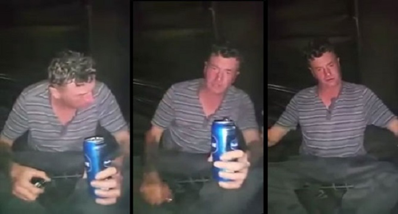 Cet homme ivre a une étonnante façon de se couper les cheveux