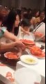 Chinese tourists at buffet in Thailand