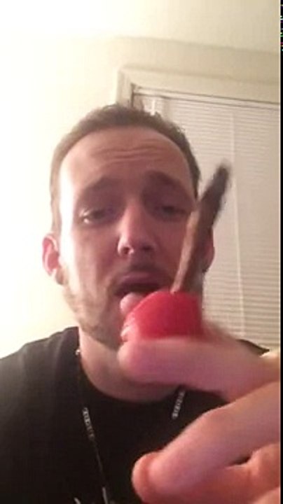 Smoking weed through a strawberry