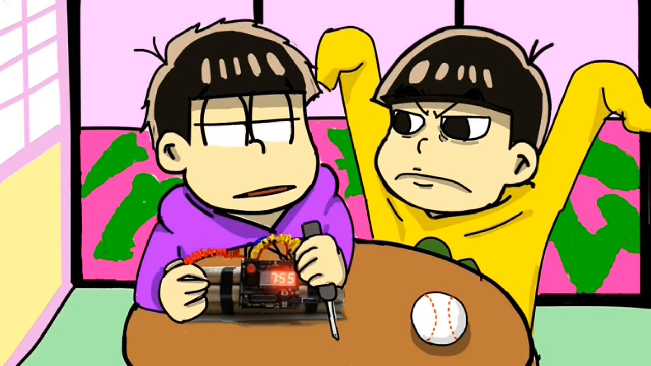 おそ松さん 一松が何かを作っている