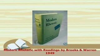 PDF  Modern Rhetoric with Readings by Brooks  Warren 1949 Read Online