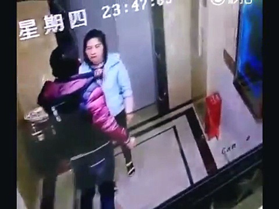 Drunk Chinese man falls into shaft after kicking elevator door open