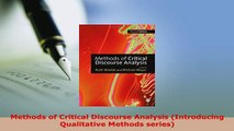 PDF  Methods of Critical Discourse Analysis Introducing Qualitative Methods series Free Books