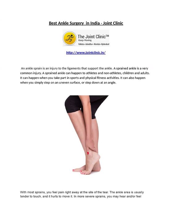 Best Ankle Surgery in India - Joint Clinic