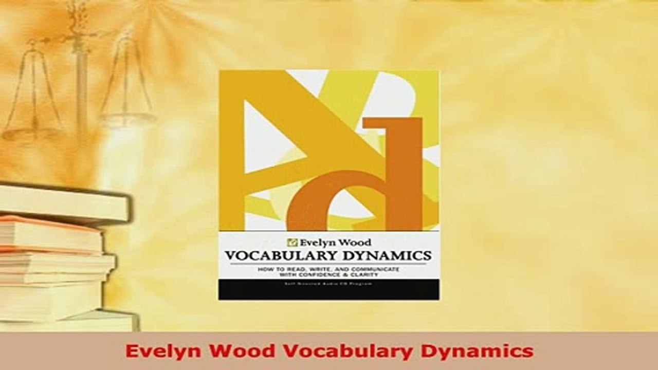 Download  Evelyn Wood Vocabulary Dynamics PDF Full Ebook