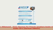 PDF  LAllemand  learn German for French speakers book4 audio CDs German Edition Read Full Ebook