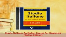 PDF  Studio italiano An Italian Course For Beginners  Italian Edition Download Online