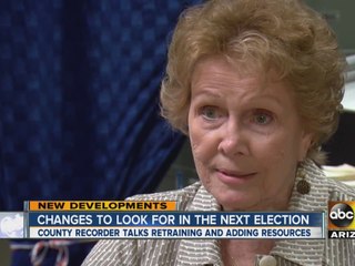Helen Purcell answers questions about election day lines