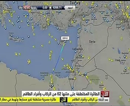 الطائرة المختطفة فى قبرص و خط سيرها قبل الاختطاف