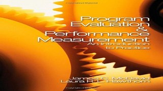 Read Program Evaluation and Performance Measurement  An Introduction to Practice Ebook pdf download