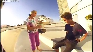 Crazy Lady Tries To Steal Kid s Skateboard