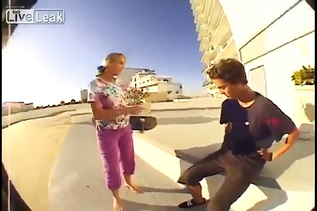 Crazy Lady Tries To Steal Kid s Skateboard