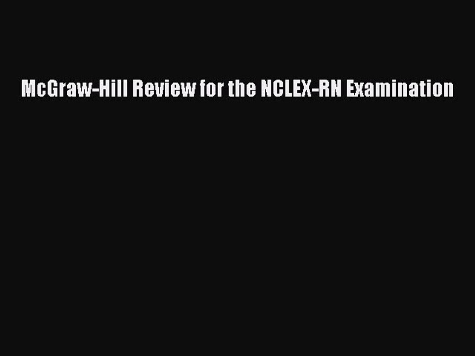 Download McGraw-Hill Review for the NCLEX-RN Examination PDF Free