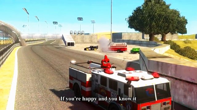 Spiderman Songs Lyrics ♫ If you're happy and you know it ♫ Lightning Mcqueen race with Rayo Dinoco