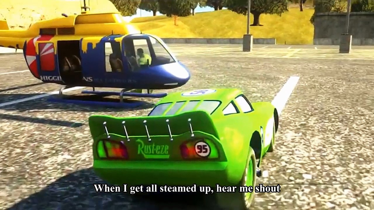 Spiderman Songs Lyrics ♫ I'm a little teapot ♫ Lightning Mcqueen race with Rayo Dinoco