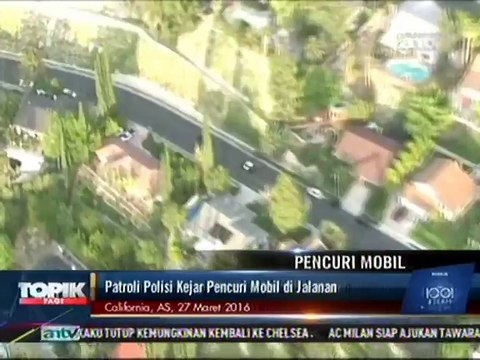 Aksi Kejar-kejaran Polisi dan Pencuri Mobil di Jalanan