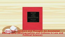 PDF  Anarchist Thinkers and Thought An Annotated Bibliography Bibliographies and Indexes in PDF Online