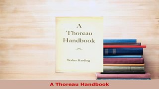 PDF  A Thoreau Handbook Free Books