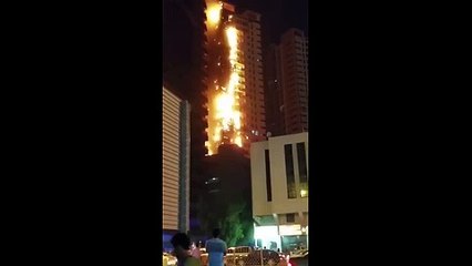 Huge blaze hits UAE residential towers AJMAN