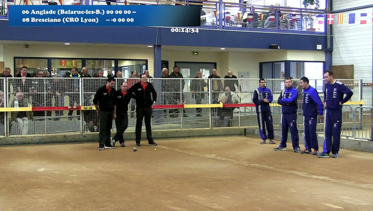 Mène 12, finale Anglade contre Bresciano, quatrième étape du Super 16, Sport Boules, Cluses 2016