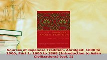 PDF  Sources of Japanese Tradition Abridged 1600 to 2000 Part 1 1600 to 1868 Introduction to PDF Online